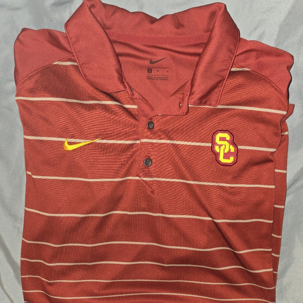 USC Nike Red and Yellow Polo Shirt Performance Fabric